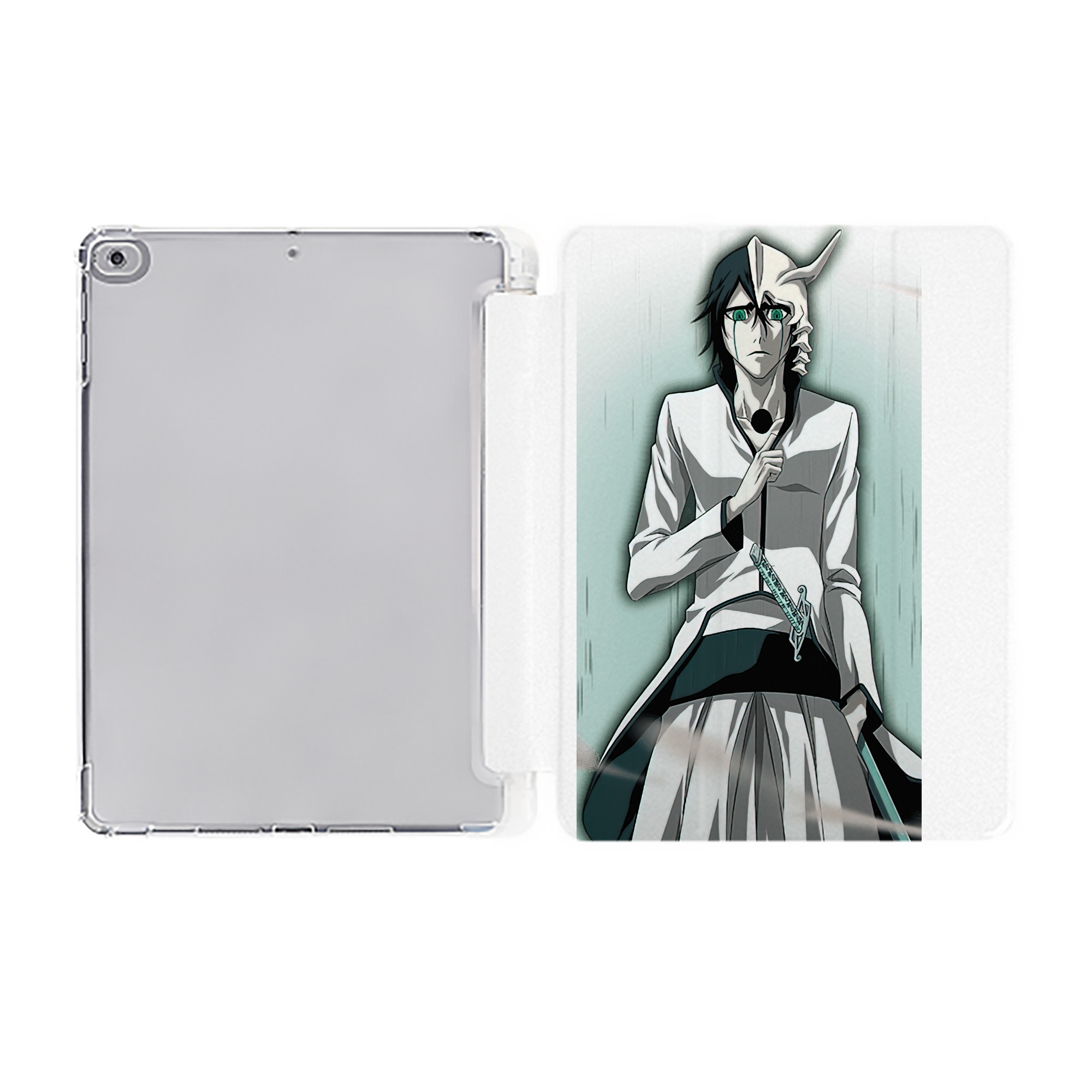 （画像用） ブリーチ ウルキオラ·シファー BLEACH Ulquiorra cifer IPad ケース ペン収納付き 三つ折りスタンド PUレザー×シリコン 対応機種9.5/10.5/10.9インチ